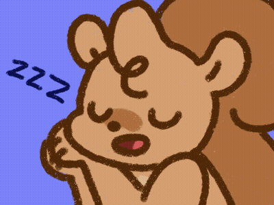 A Drawing Of A Squirrel Sleeping With The Letters Zzz Behind It GIF