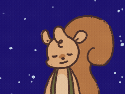 A Drawing Of A Squirrel With The Words Good Night Written On It GIF
