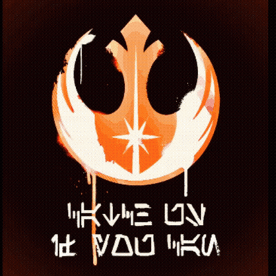 A Drawing Of A Star Wars Symbol With The Words " I Have Loved You All " Written Below It GIF