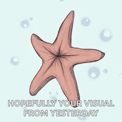 A Drawing Of A Starfish With The Words Hopefully Your Visual From Yesterday Below It . GIF