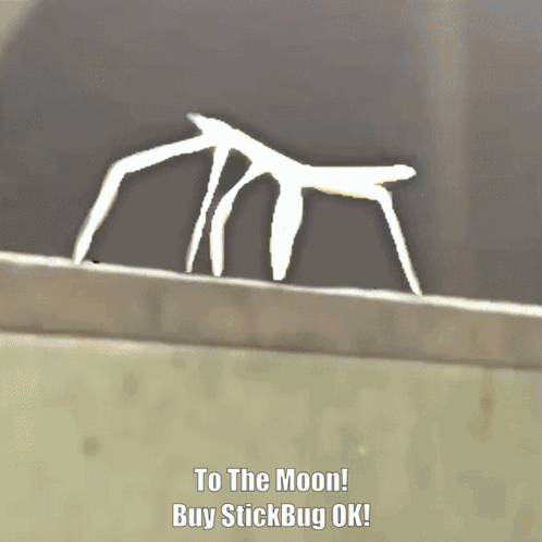 A Drawing Of A Stick Bug With The Words To The Moon Buy Stickbug Ok GIF