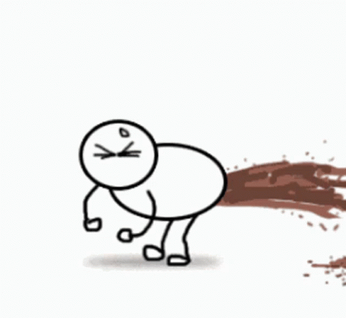 A Drawing Of A Stick Figure With A Bloody Butt GIF