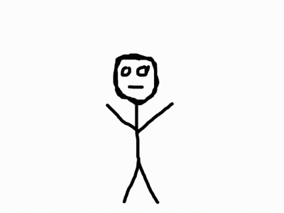 A Drawing Of A Stick Figure With A Smiley Face On His Face GIF