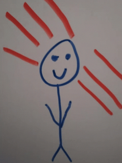 A Drawing Of A Stick Figure With A Smiley Face On It GIF