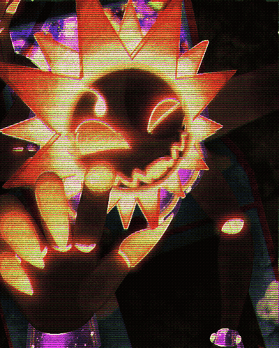 A Drawing Of A Sun With A Face In The Center GIF