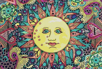 A Drawing Of A Sun With A Face On It GIF