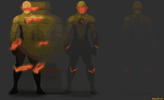 A Drawing Of A Superhero With The Letters S On His Chest GIF