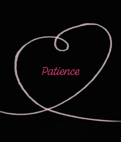 A Drawing Of A Swirl With Patience Written On It GIF