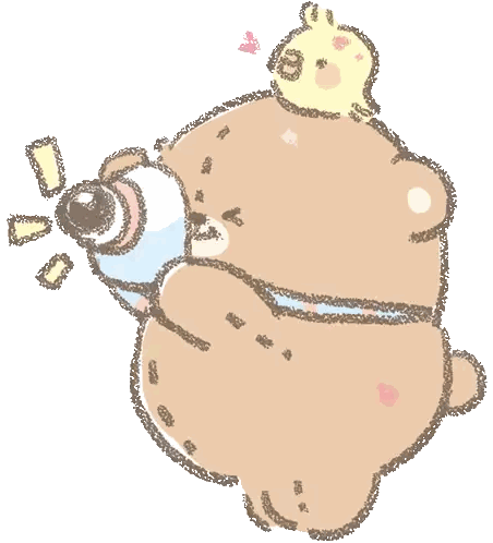 A Drawing Of A Teddy Bear Holding A Small Bird On Its Back Sticker