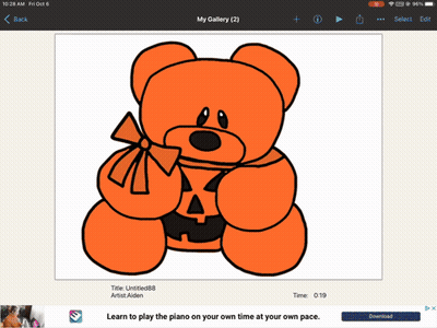 A Drawing Of A Teddy Bear With A Pumpkin On Its Belly GIF