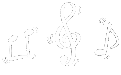 A Drawing Of A Treble Clef And Two Music Notes Sticker