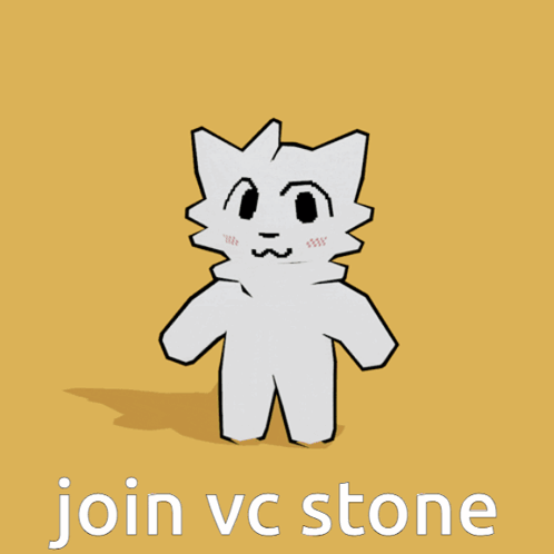 A Drawing Of A White Cat With The Words Join Vc Stone Written Below It GIF