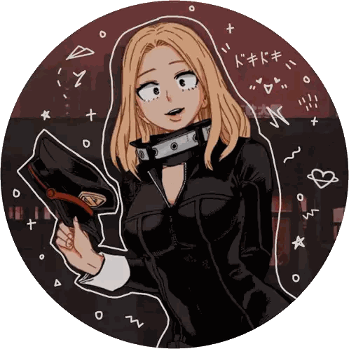 A Drawing Of A Woman Holding A Hat That Says ' A ' On It Sticker