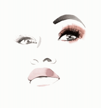 A Drawing Of A Woman 'S Face With Closed Eyes GIF