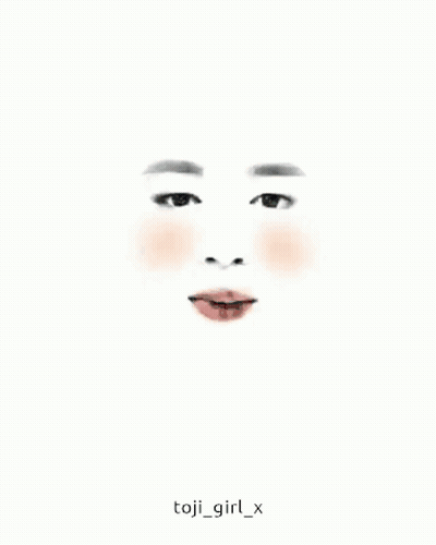 A Drawing Of A Woman 'S Face With The Name Toji_girl_x Underneath It GIF