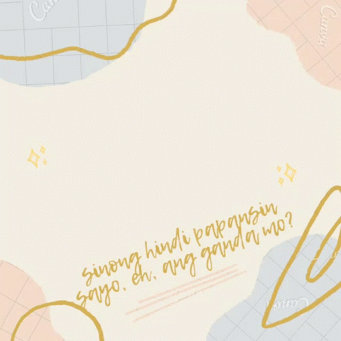 A Drawing Of A Woman 'S Face With The Words " Sinong Hindi Papansin Sayo Eh Ang Ganda Mo " GIF