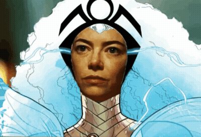 A Drawing Of A Woman Wearing A Crown With A Circle In The Middle GIF