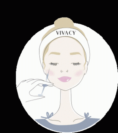 A Drawing Of A Woman Wearing A Headband That Says Vivacy On It GIF