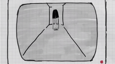 A Drawing Of A Woman With A Bloody Nose GIF