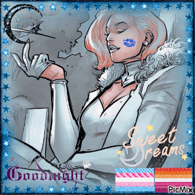 A Drawing Of A Woman With A Kiss On Her Face And The Words Sweet Dreams GIF