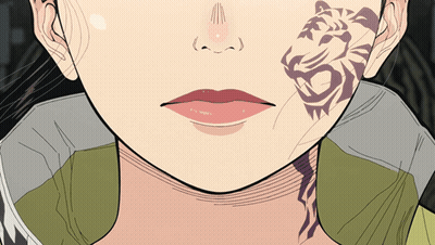 A Drawing Of A Woman With A Tattoo On Her Face GIF