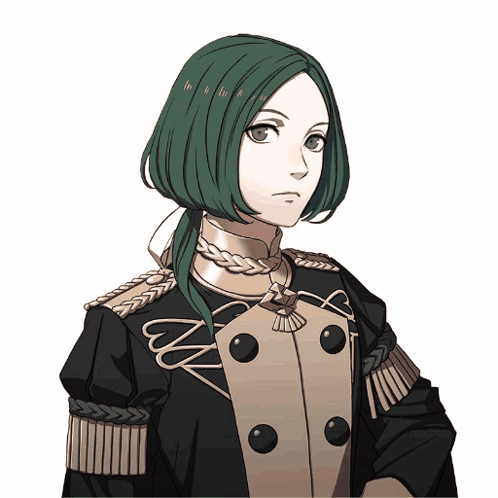 A Drawing Of A Woman With Green Hair And A Black Jacket GIF