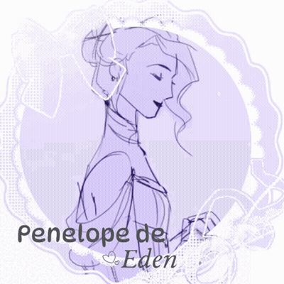 A Drawing Of A Woman With The Name Penelope De Eden On The Bottom GIF
