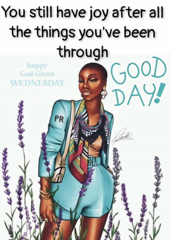 A Drawing Of A Woman With The Words " You Still Have Joy After All The Things You 'Ve Been Through " On It GIF