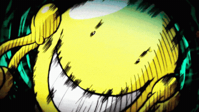 A Drawing Of A Yellow Cartoon Character With A Big Smile GIF