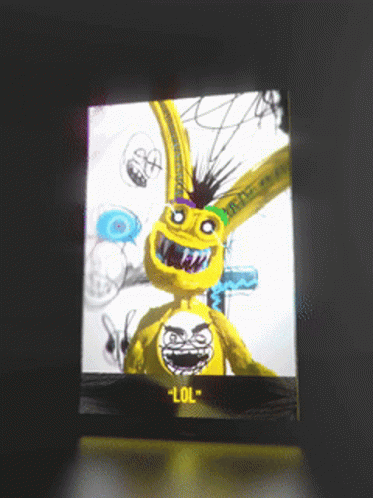 A Drawing Of A Yellow Rabbit With A Smiley Face And The Words Lol On The Bottom GIF