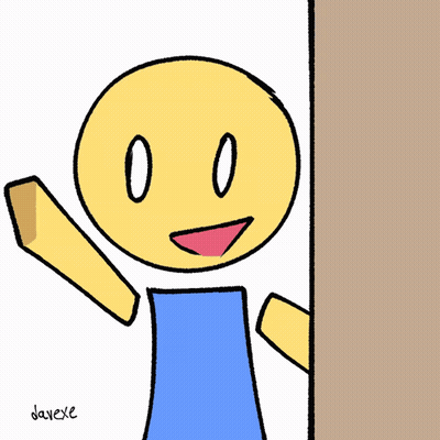 A Drawing Of A Yellow Smiley Face With A Blue Shirt And The Name Daveexe On The Bottom GIF
