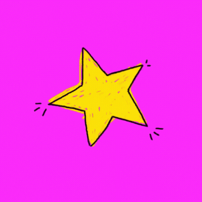 A Drawing Of A Yellow Star With A Pink Background GIF