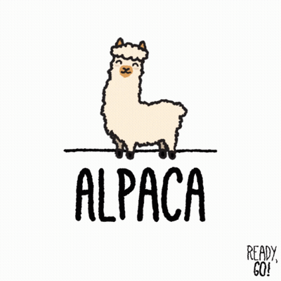 A Drawing Of An Alpaca With The Word Alpaca Written Below It GIF