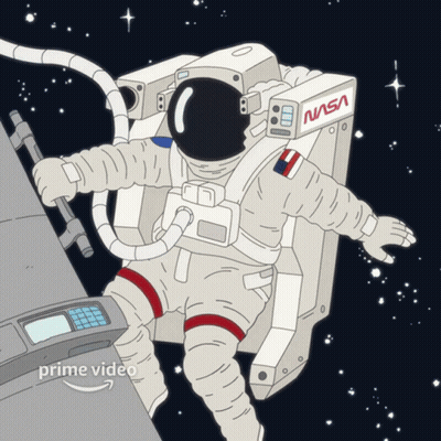 A Drawing Of An Astronaut With Nasa On His Back GIF