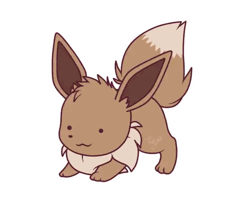 A Drawing Of An Eevee With The Letters Tb On The Bottom Right Sticker