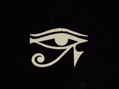 A Drawing Of An Eye With A Swirl Around It On A Black Background GIF