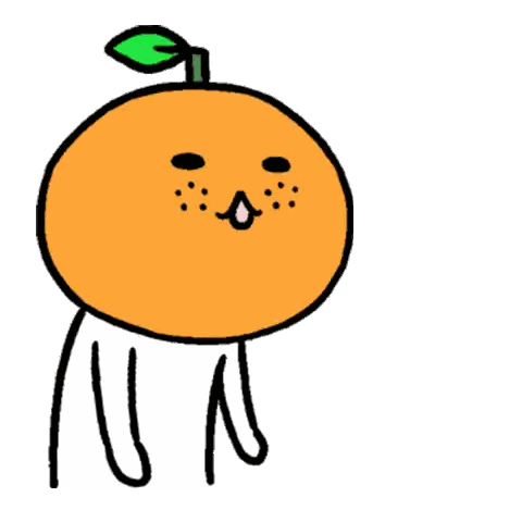A Drawing Of An Orange With A Green Leaf On Top Sticker