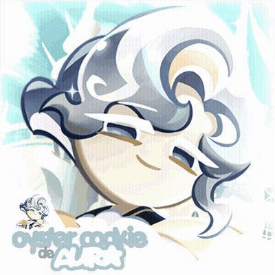A Drawing Of An Oyster Cookie With The Words Oyster Cookie De Aura Written Below It GIF