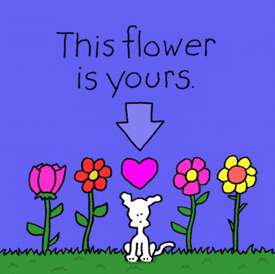 A Drawing Of Flowers With The Words " This Flower Is Yours " Below Them GIF