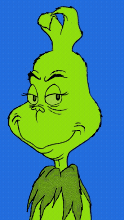 A Drawing Of Grinch With A Very Angry Look On His Face GIF