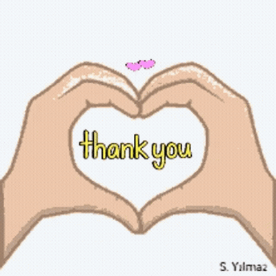 A Drawing Of Hands Making A Heart With The Words Thank You GIF