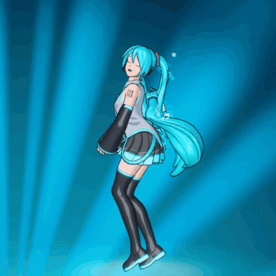 A Drawing Of Hatsune Miku With Blue Hair GIF