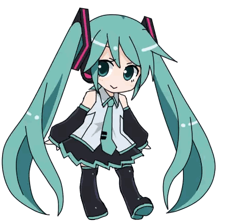 A Drawing Of Hatsune Miku With Long Green Hair And Headphones Sticker