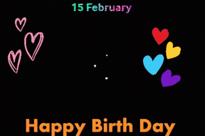 A Drawing Of Hearts With The Date 15 February GIF