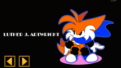 A Drawing Of Luther J. Artwright With A Sonic Character GIF