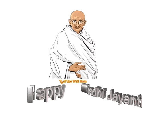 A Drawing Of Mahatma Gandhi With The Words Happy Gandhi Jayanti Sticker