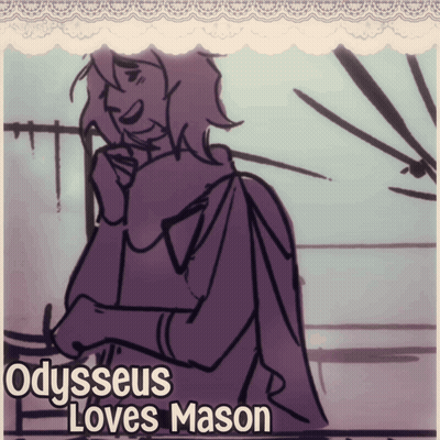 A Drawing Of Odysseus Loves Mason Is On A Poster GIF