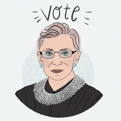 A Drawing Of Ruth Bader Ginsburg With The Words In Her Honor GIF