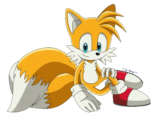 A Drawing Of Tails From Sonic The Hedgehog Laying Down Sticker