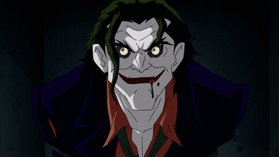 A Drawing Of The Joker With His Mouth Open GIF